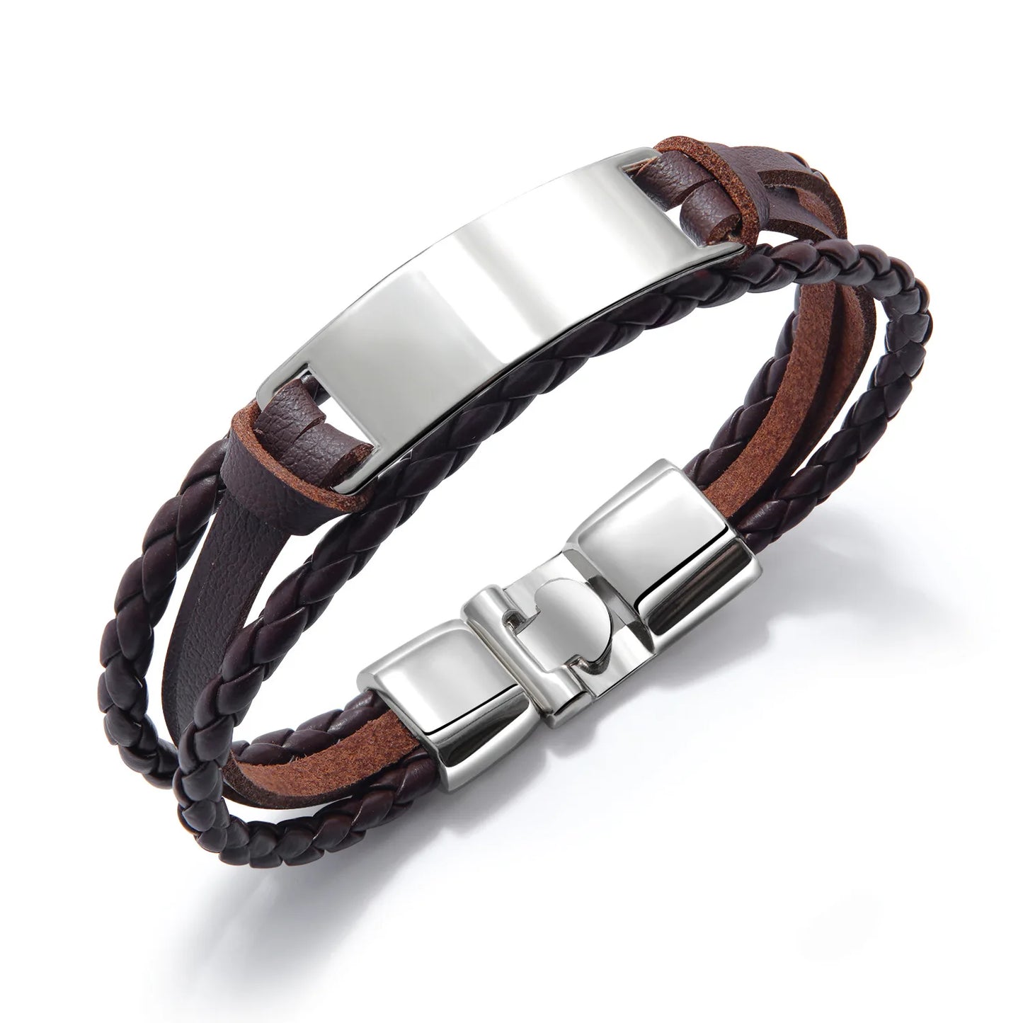 Pulseira Masculina de Couro Personalizada