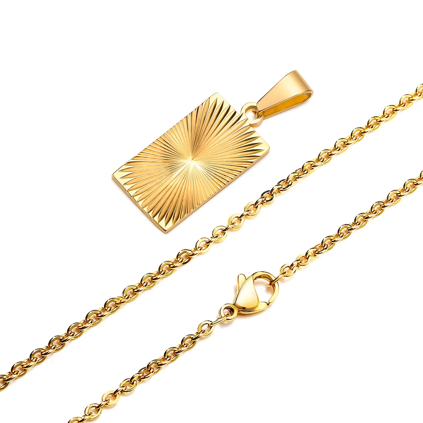 Colar Dourado Pingente Geométrico – Estilo & Sofisticação