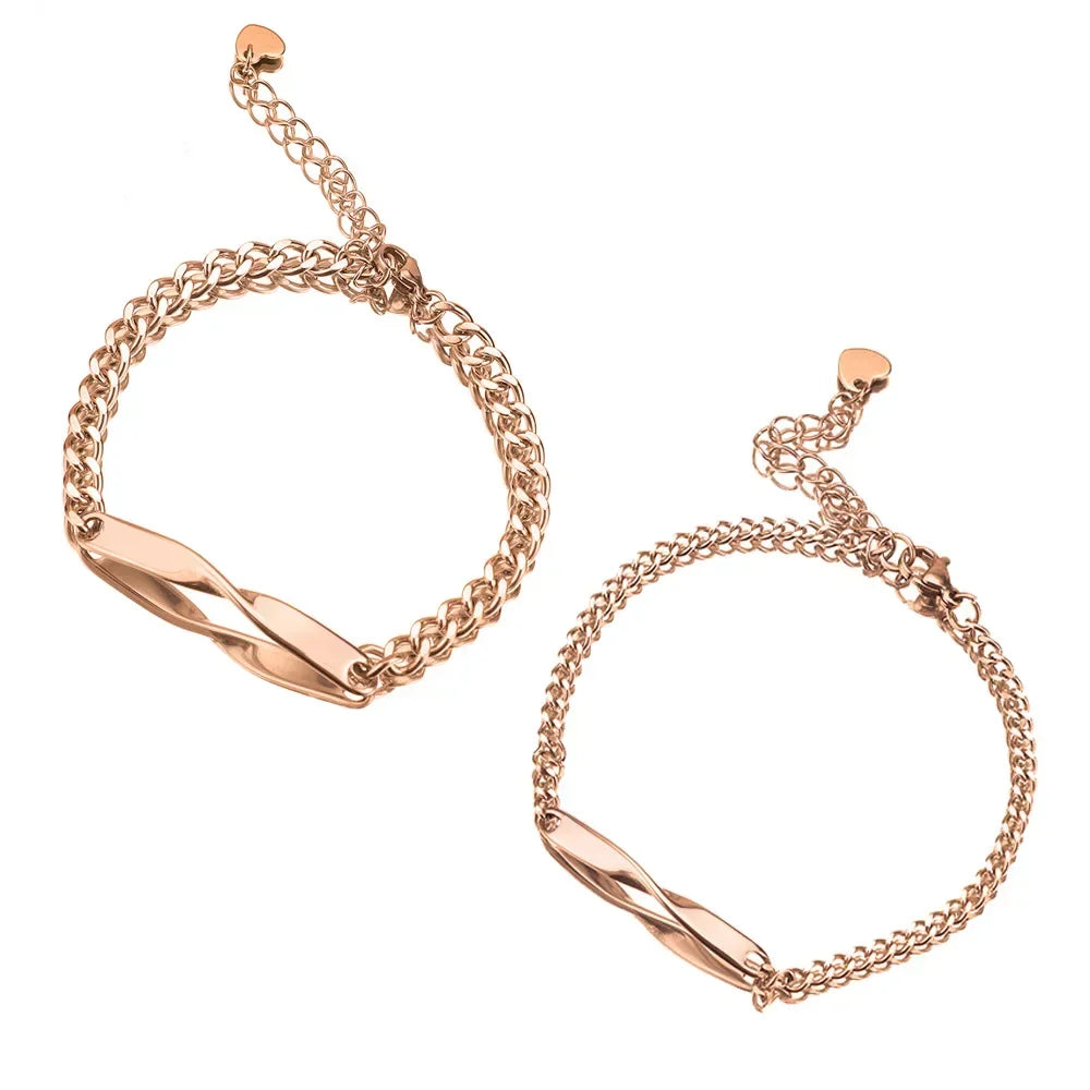 Pulseiras de Casal Personalizadas – Amor em Aço Inoxidável