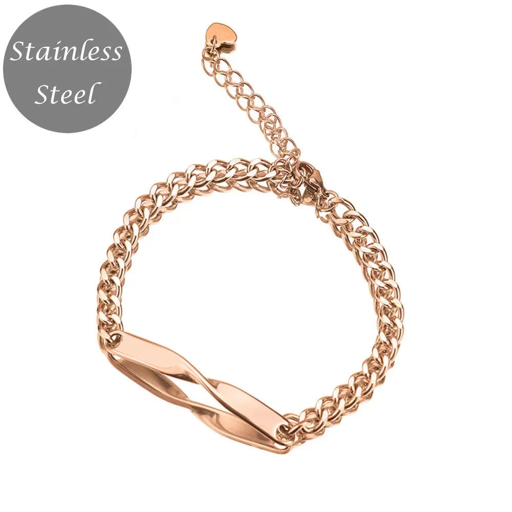 Pulseiras de Casal Personalizadas – Amor em Aço Inoxidável