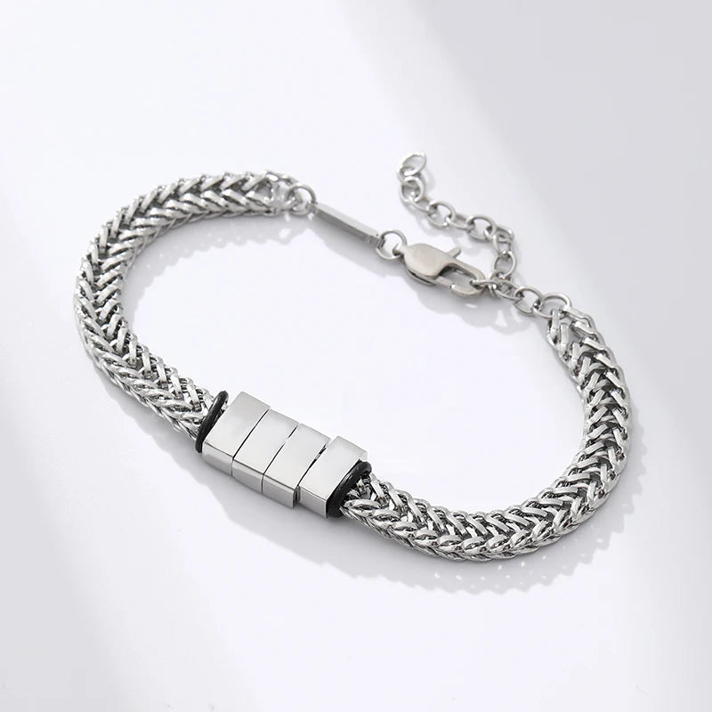 Bracelete Feminino em Aço Inoxidável – Preto, Prata ou Dourado