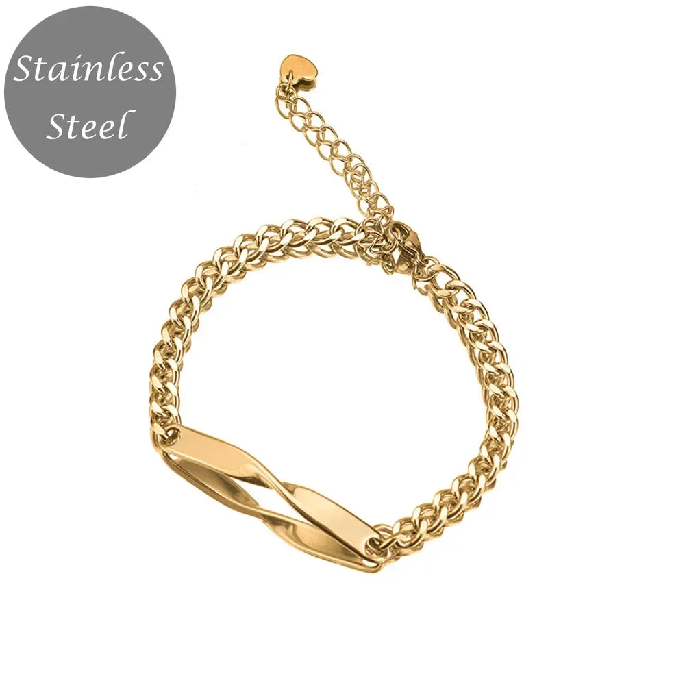 Pulseiras de Casal Personalizadas – Amor em Aço Inoxidável