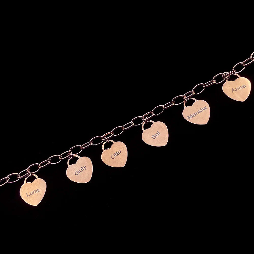 Pulseira Corações da Vida - Gravação a Laser