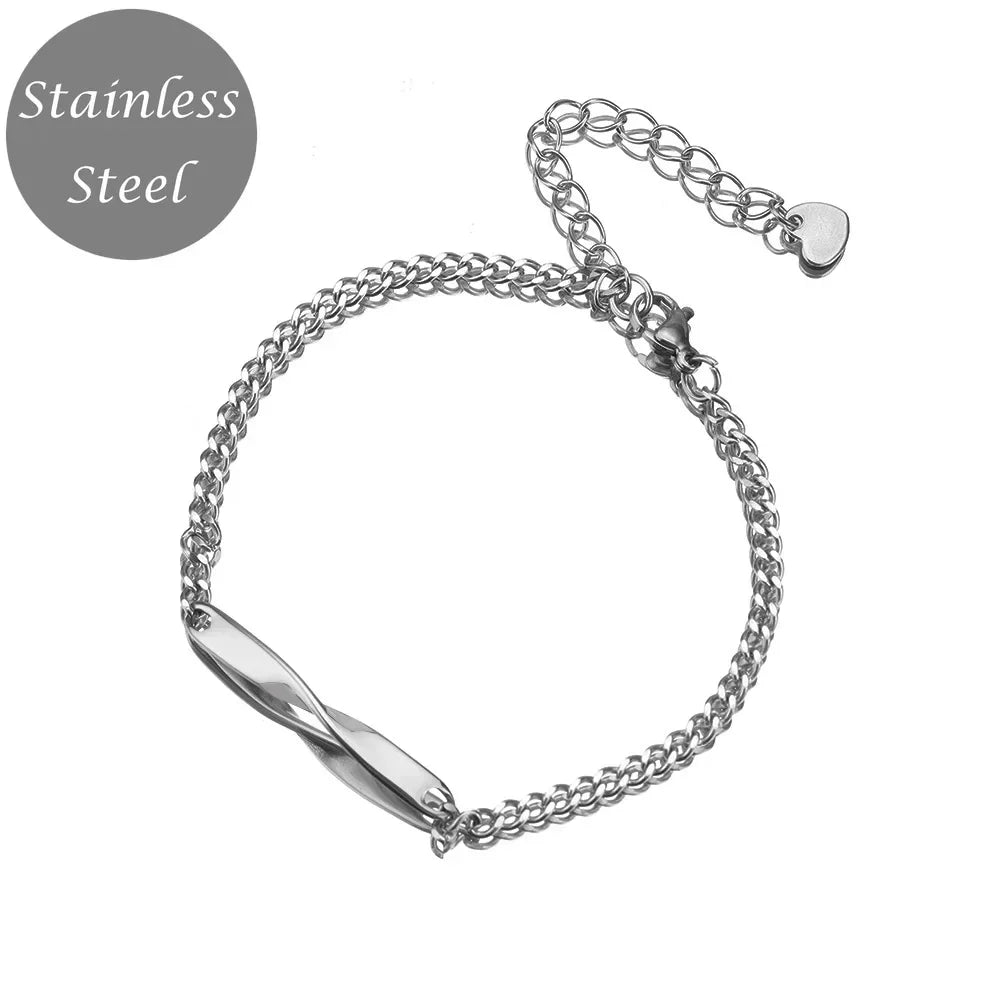 Pulseiras de Casal Personalizadas – Amor em Aço Inoxidável