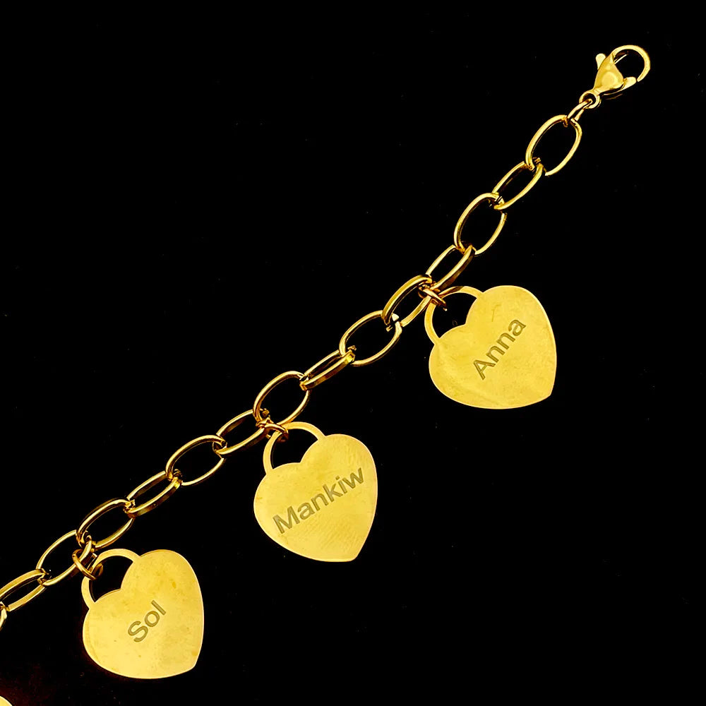 Pulseira Corações da Vida - Gravação a Laser