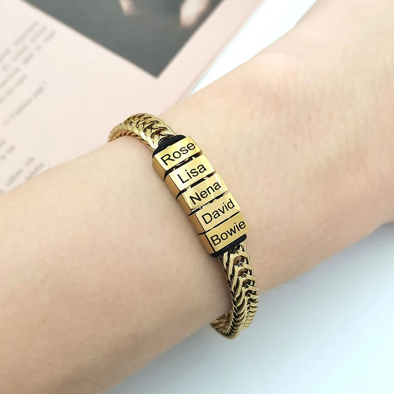 Bracelete Feminino em Aço Inoxidável – Preto, Prata ou Dourado