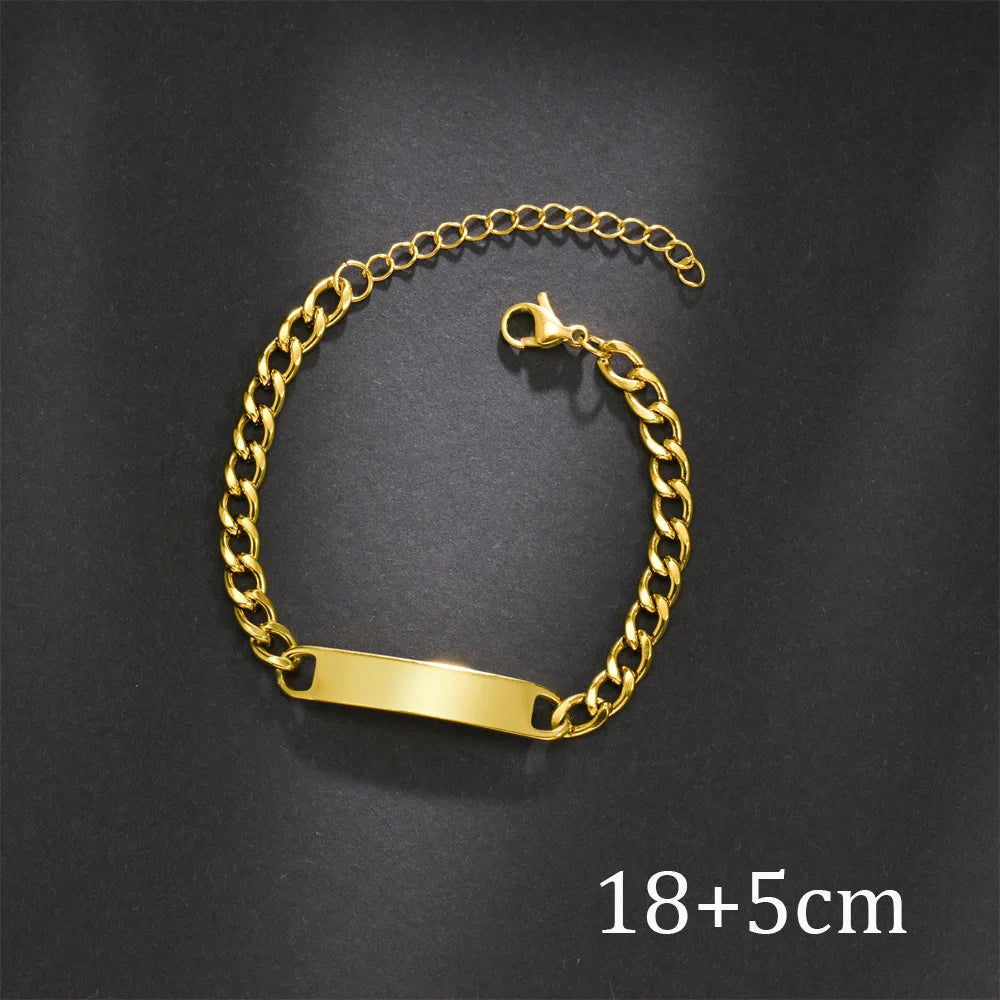 Pulseira Personalizada com Nome – Aço Inoxidável Dourado
