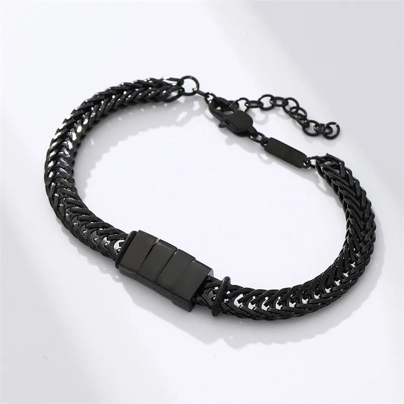 Bracelete Feminino em Aço Inoxidável – Preto, Prata ou Dourado