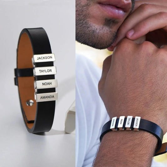 Pulseira de Couro Dia Dos Pais - Gravação a laser