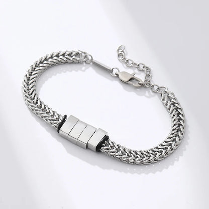 Bracelete Feminino em Aço Inoxidável – Preto, Prata ou Dourado