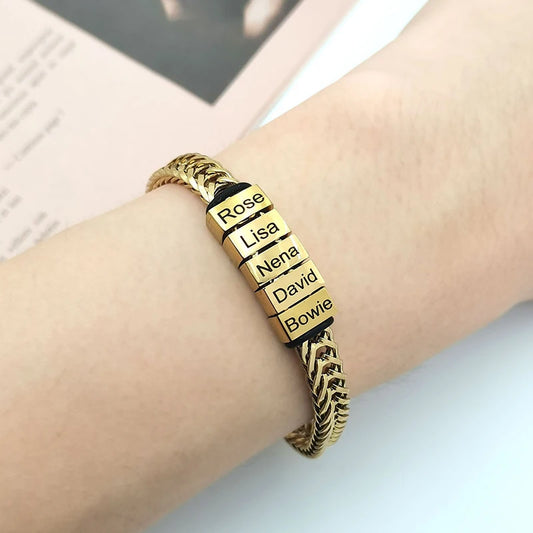 Bracelete Feminino em Aço Inoxidável – Preto, Prata ou Dourado